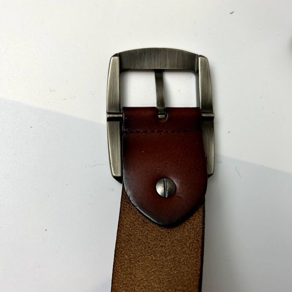 Baieku Womens Leather Belt Brown Red Size 50/125 Adjustable Solid Casual - Picture 6 of 11